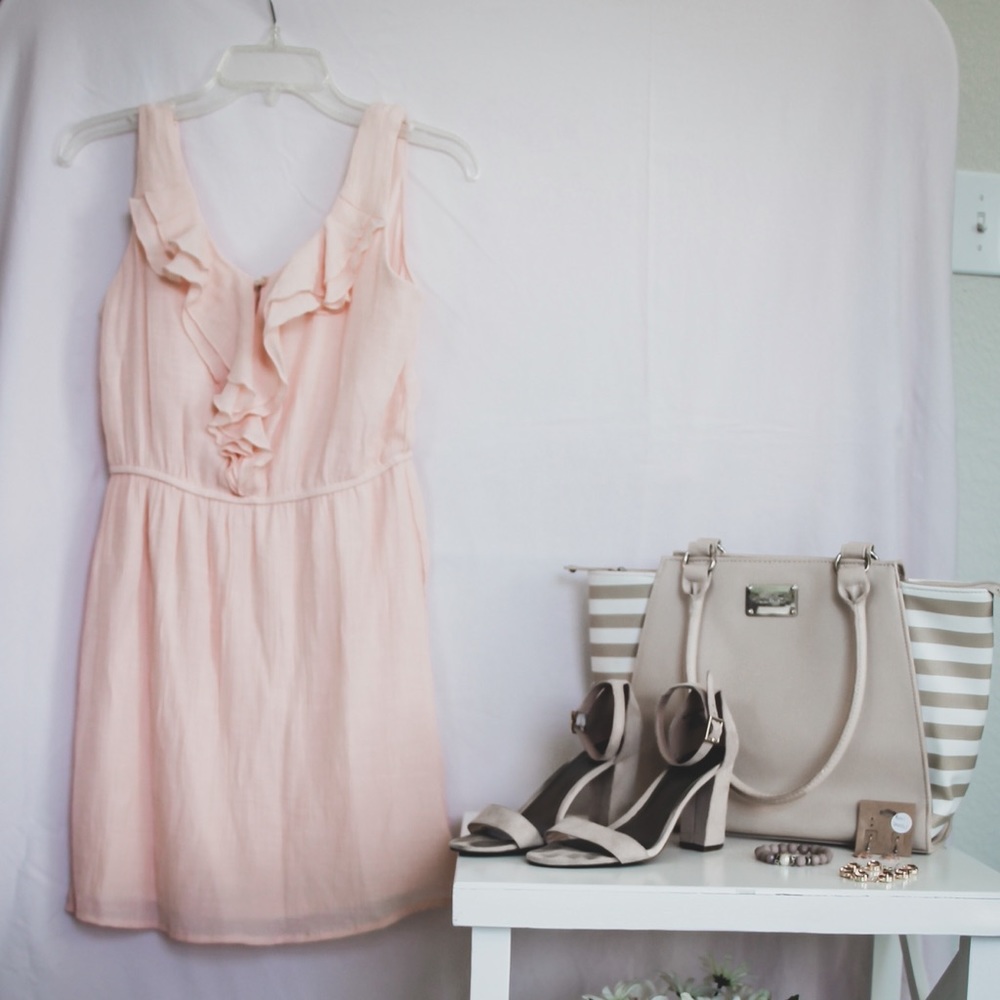 Pink Ruffle Dress- Size M - Picture 3 of 3
